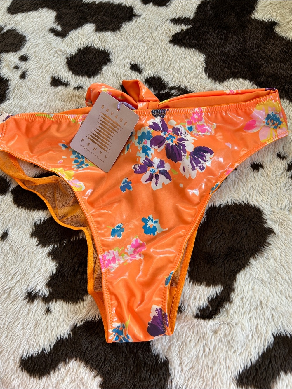 Savage X Fenty Orange Floral Bikini Panty